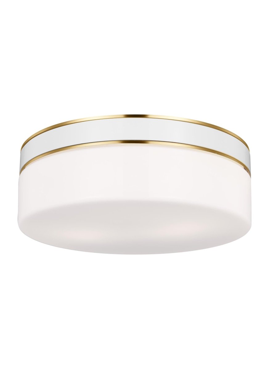 Plafonnier rond Monroe - Nickel poli by Visual Comfort Studio | Luminaires & cie
