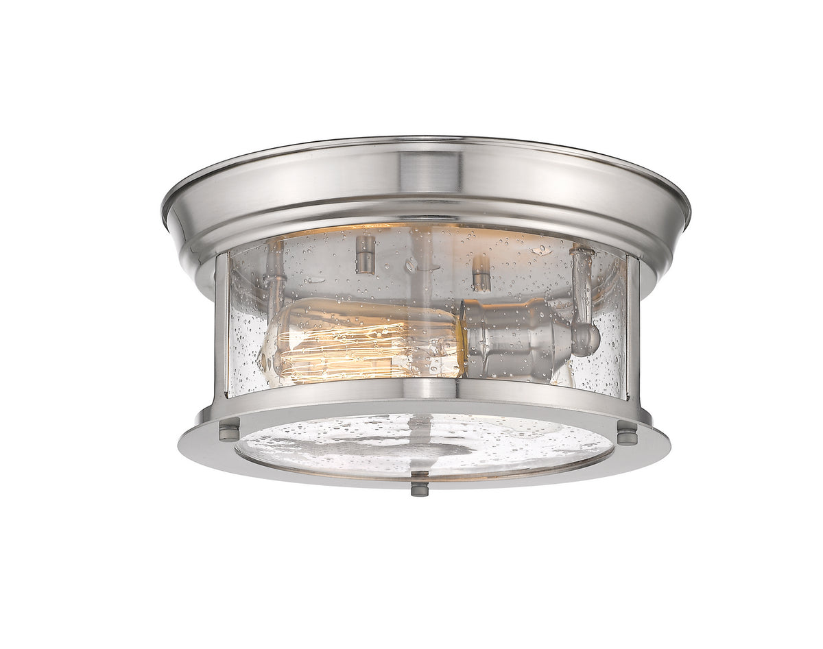 Plafonnier Sonna Nickel brossé, Grené transparent, 11" – Z-Lite