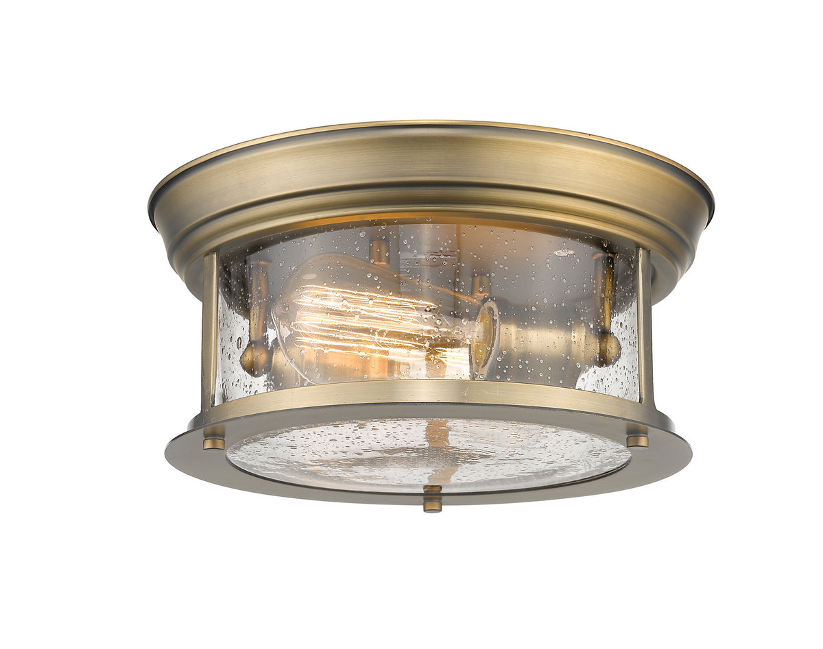 Plafonnier Sonna Laiton patrimoine, Grené transparent, 11" – Z-Lite