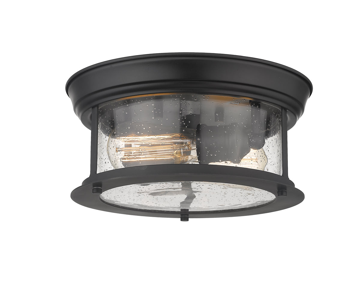 Plafonnier Sonna Noir mat, Grené transparent, 11" – Z-Lite