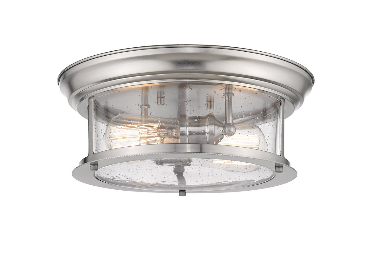 Plafonnier Sonna Nickel brossé, Grené transparent, 13 1/2" – Z-Lite