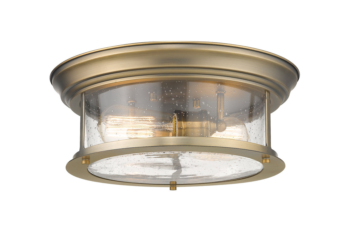 Plafonnier Sonna Laiton patrimoine, Grené transparent, 13 1/2" – Z-Lite