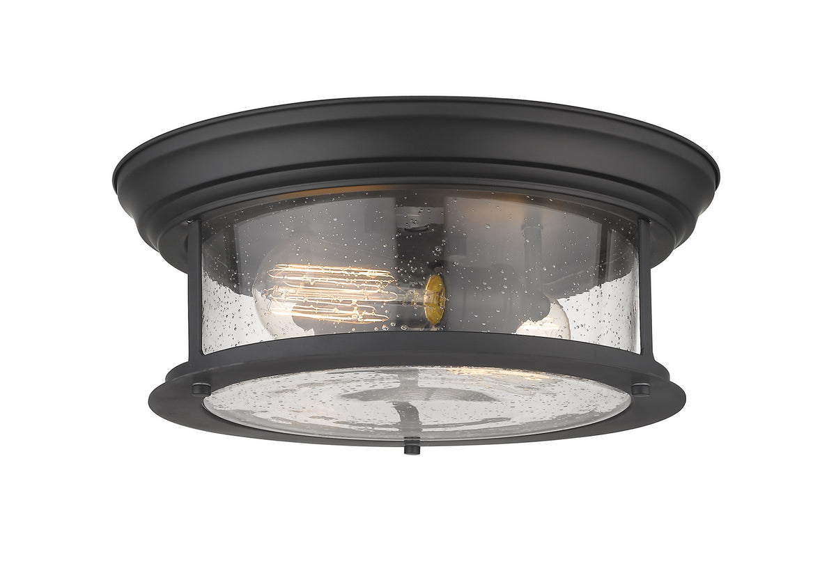 Plafonnier Sonna Noir mat, Grené transparent, 13 1/2" – Z-Lite