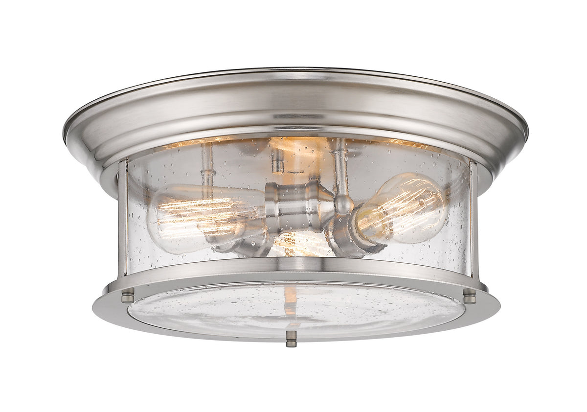 Plafonnier Sonna Nickel brossé, Grené transparent, 15 1/2" – Z-Lite
