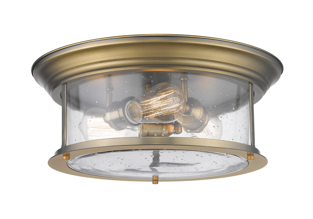 Plafonnier Sonna Laiton patrimoine, Grené transparent, 15 1/2" – Z-Lite