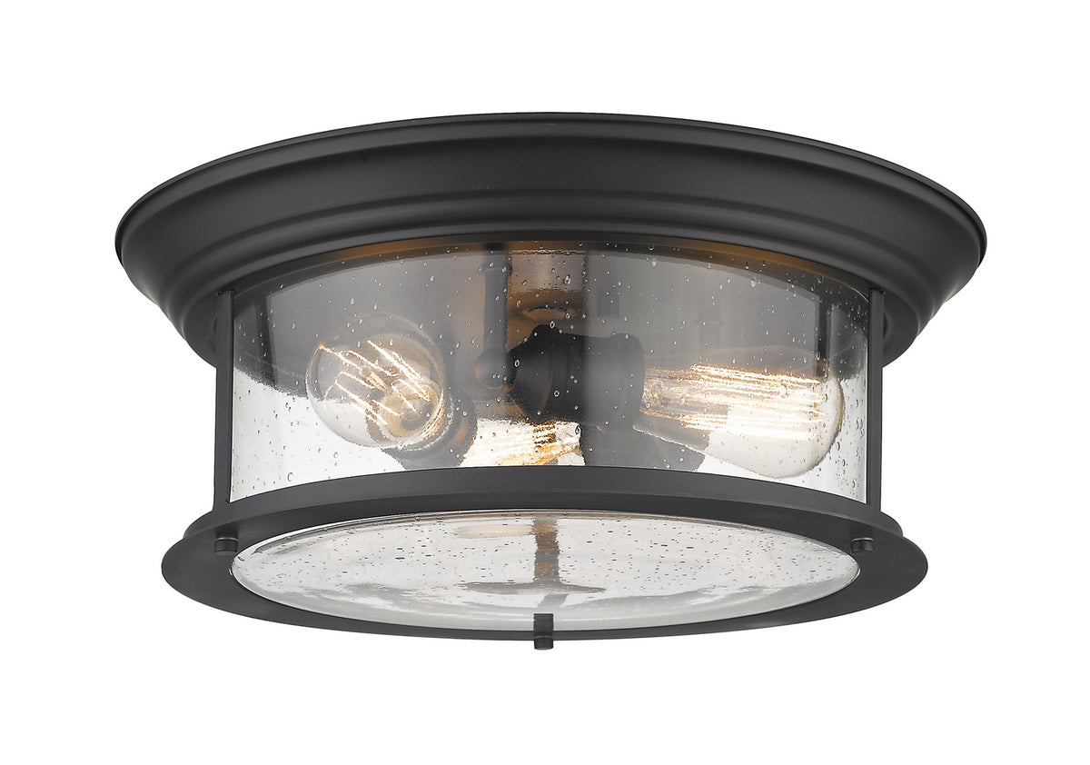 Plafonnier Sonna Noir mat, Grené transparent, 15 1/2" – Z-Lite