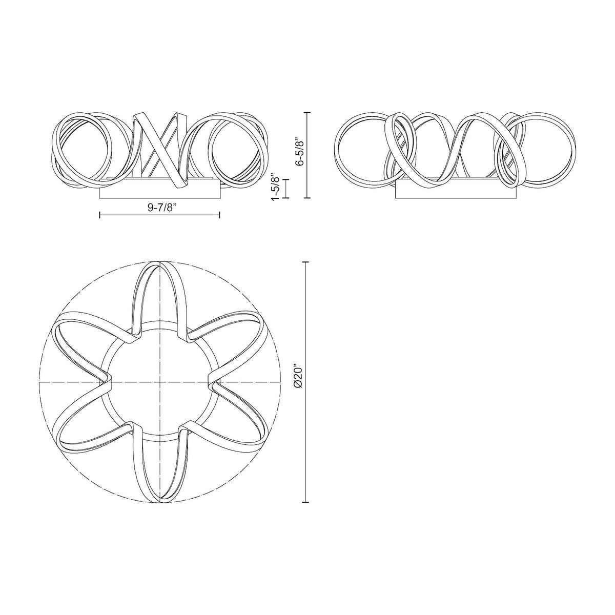 Plafonnier Synergy Argent antique – vue 2