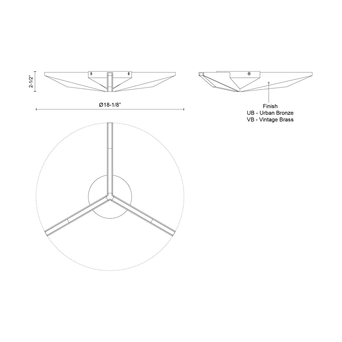 Plafonnier Tachi Bronze urbain, 18 1/8" – vue 5
