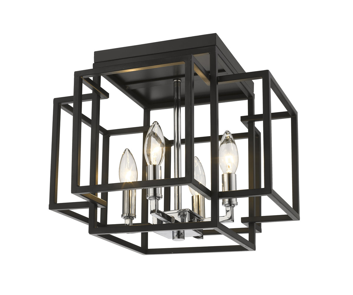Plafonnier Titania Noir + Chrome – Z-Lite