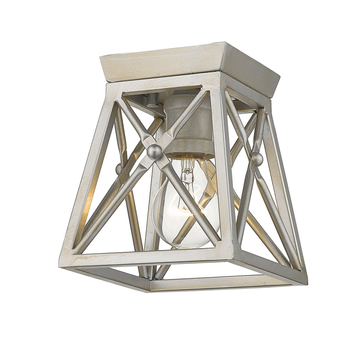 Plafonnier Trestle Argent antique, 6" – vue 2