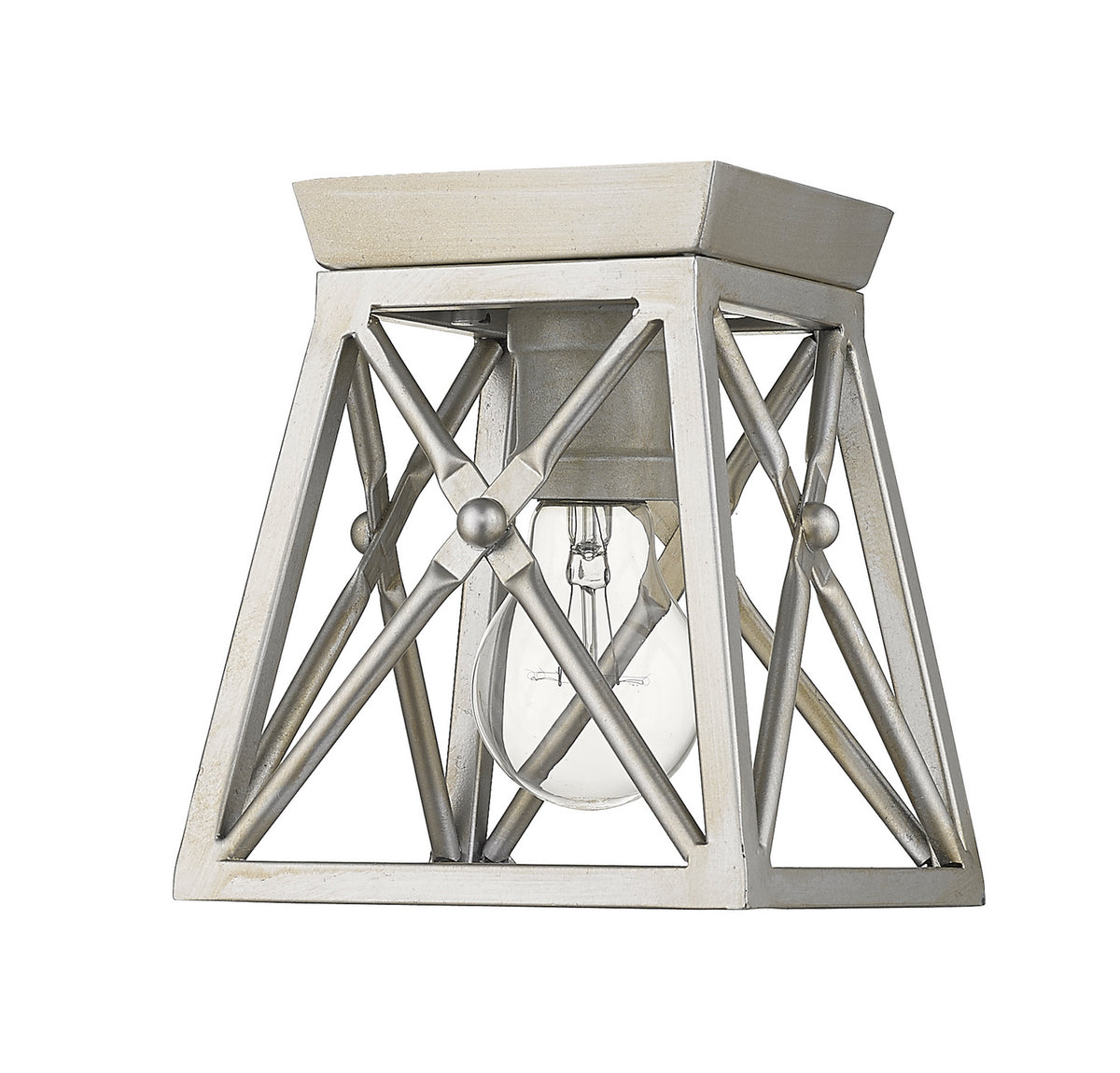 Plafonnier Trestle Argent antique, 6" – vue 4