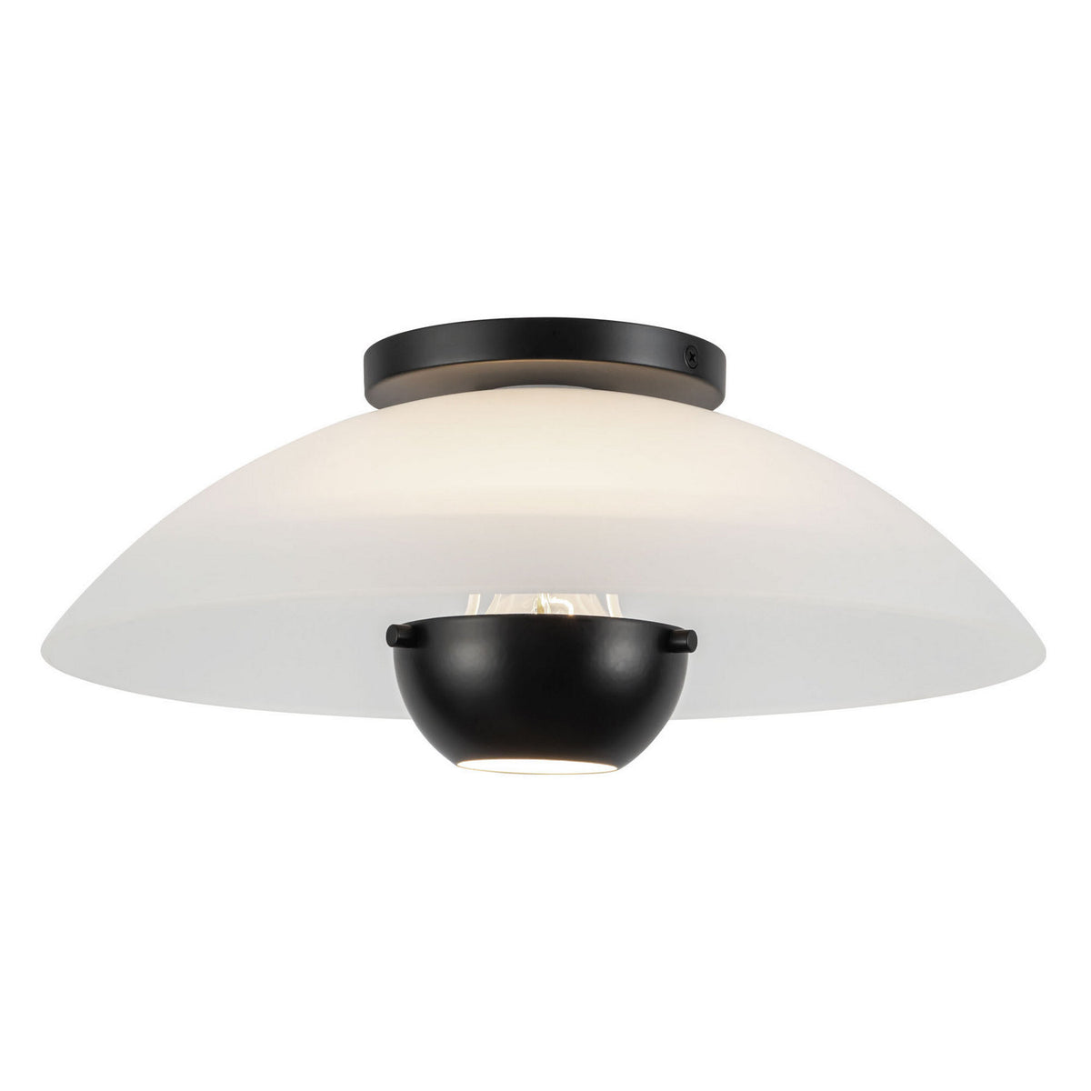 Plafonnier Umbra Noir / Verre opale – Kuzco Lighting