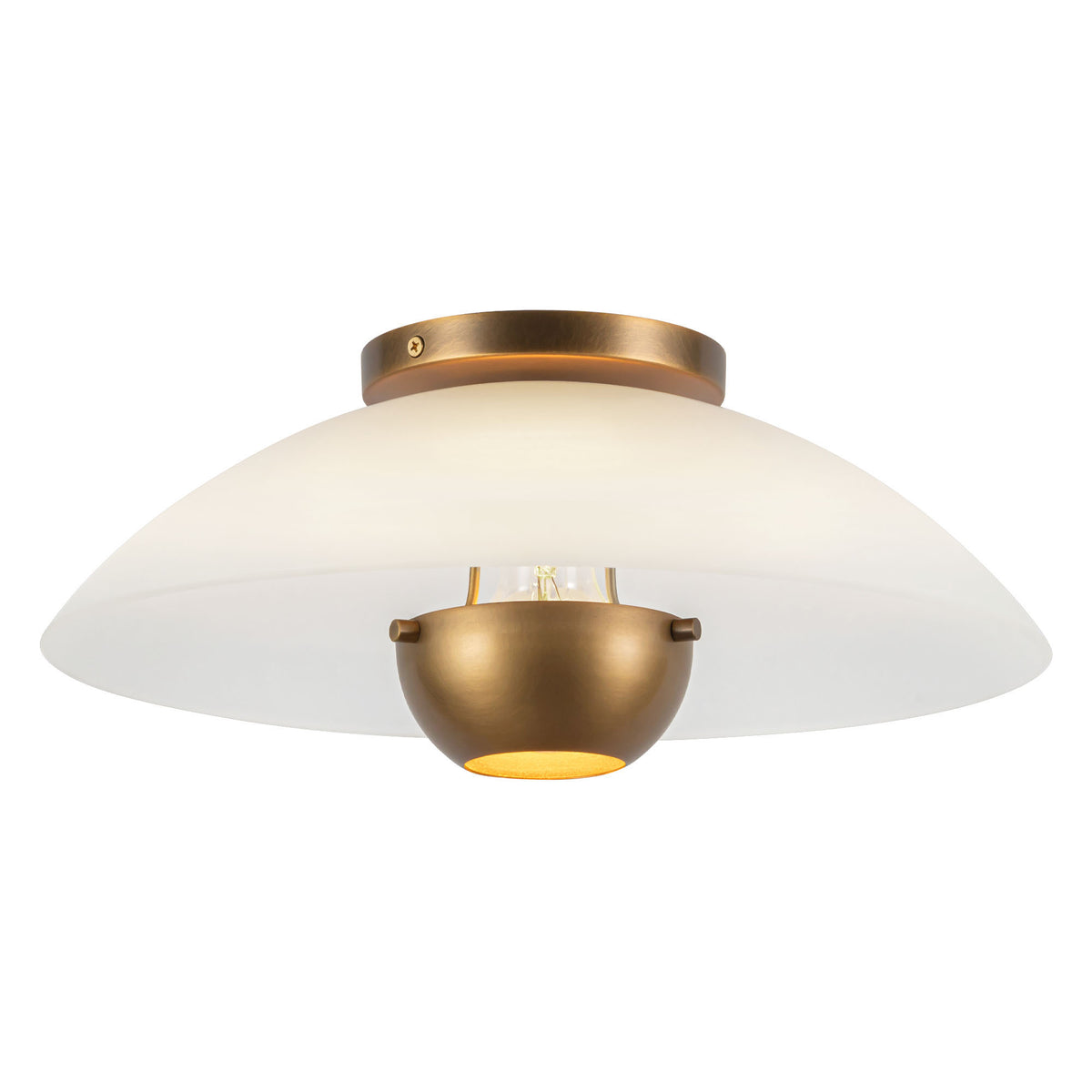 Plafonnier Umbra Laiton vieilli / Verre opale – vue 3