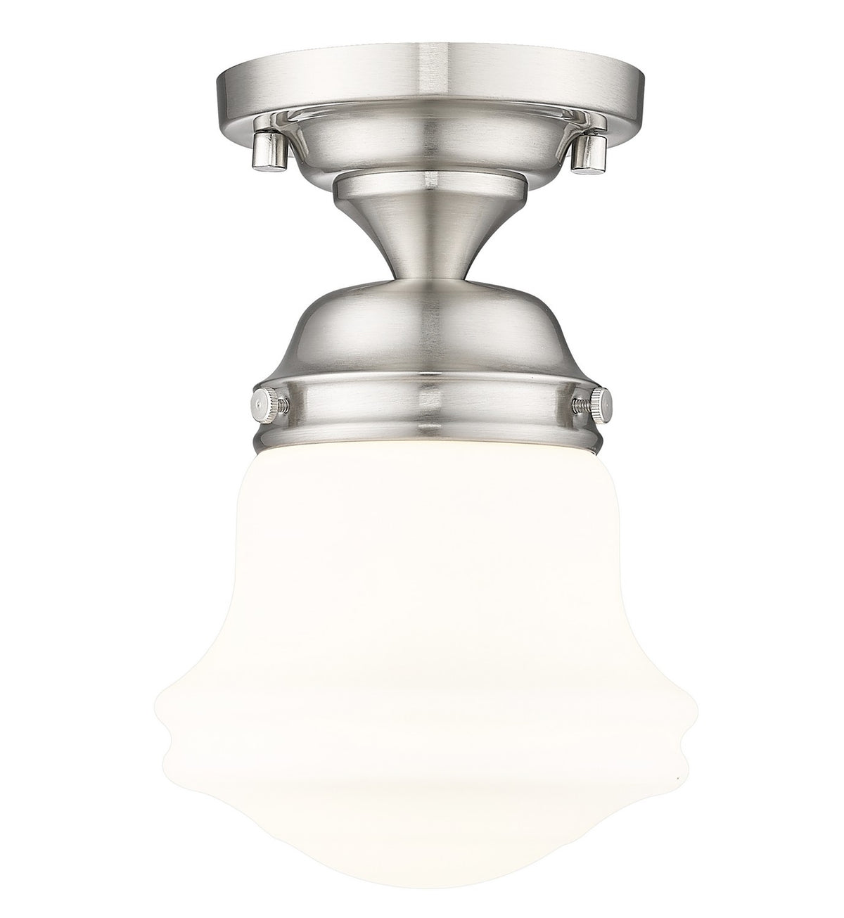 Semi-plafonnier Vaughn Nickel brossé, Opale mate, 6" – Z-Lite