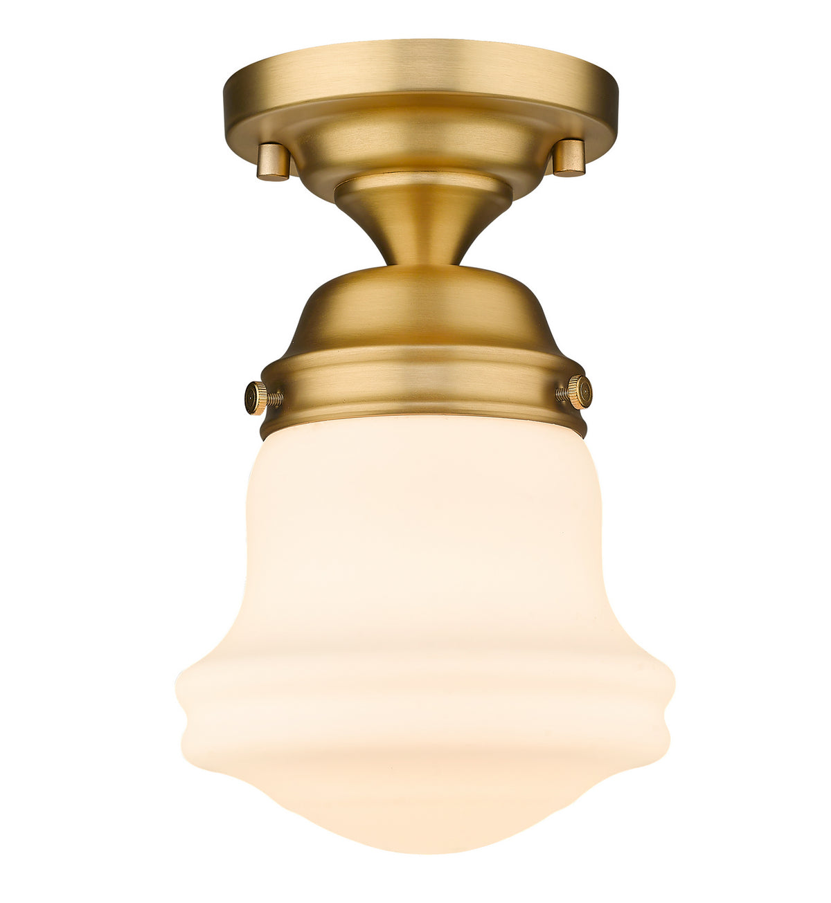 Semi-plafonnier Vaughn Laiton patrimoine, Opale mate, 6" – Z-Lite