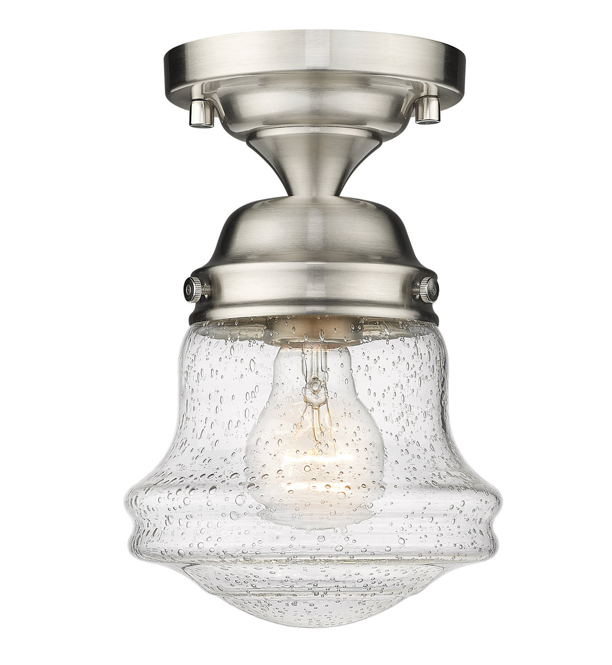 Semi-plafonnier Vaughn Nickel brossé, Grené transparent, 6" – Z-Lite