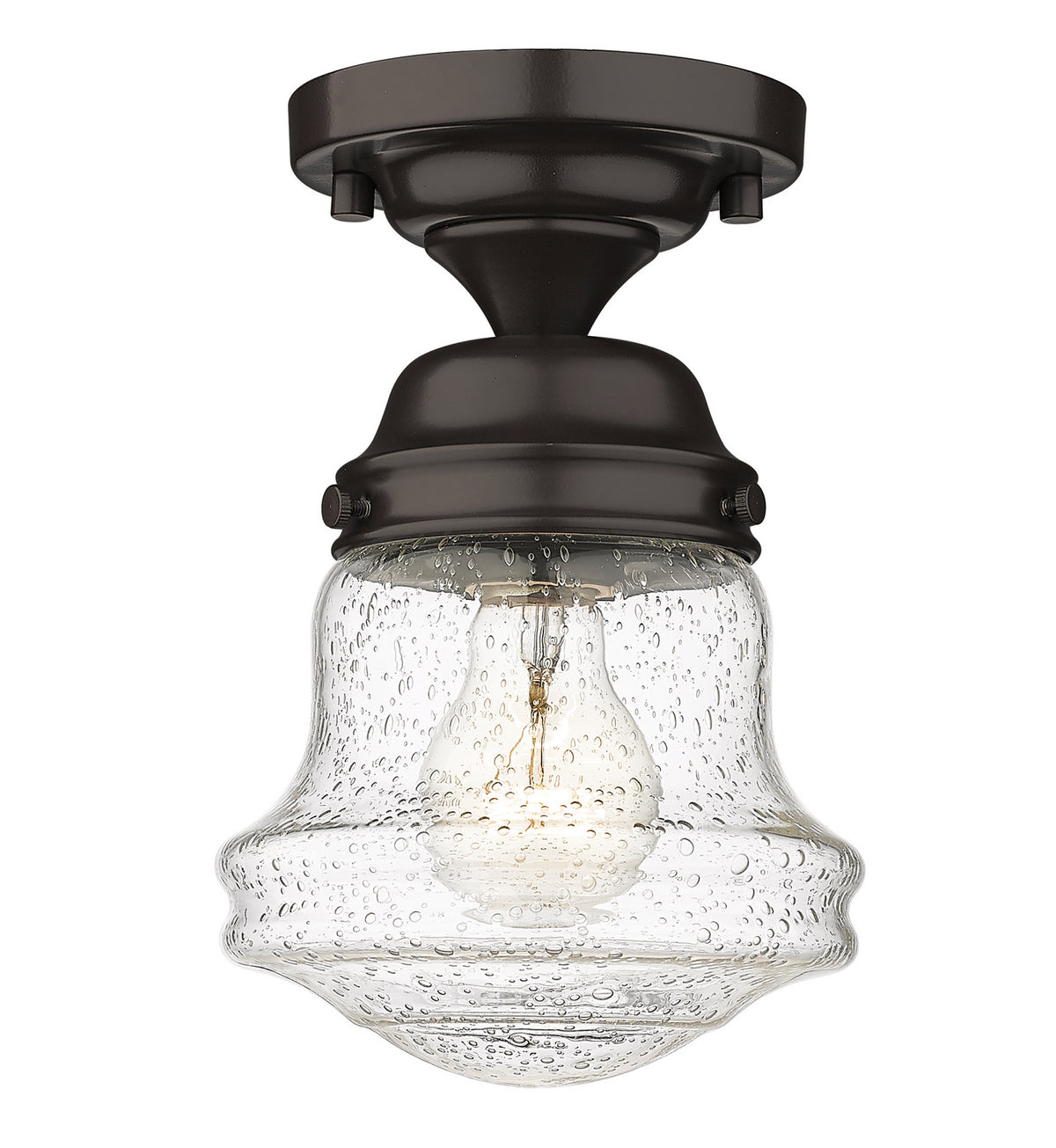 Semi-plafonnier Vaughn Bronze, Grené transparent, 6" – Z-Lite