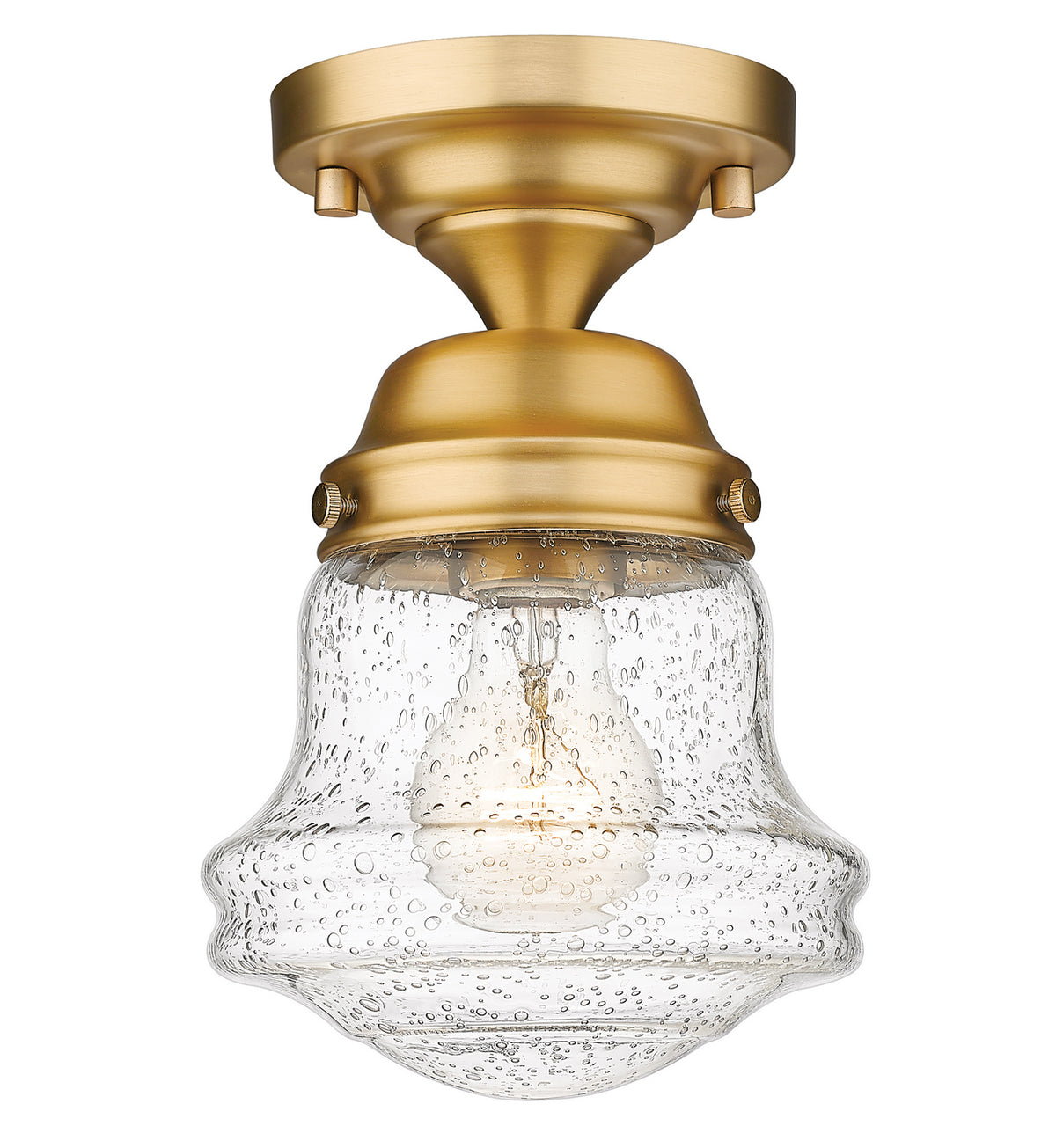 Semi-plafonnier Vaughn Laiton patrimoine, Grené transparent, 6" – Z-Lite