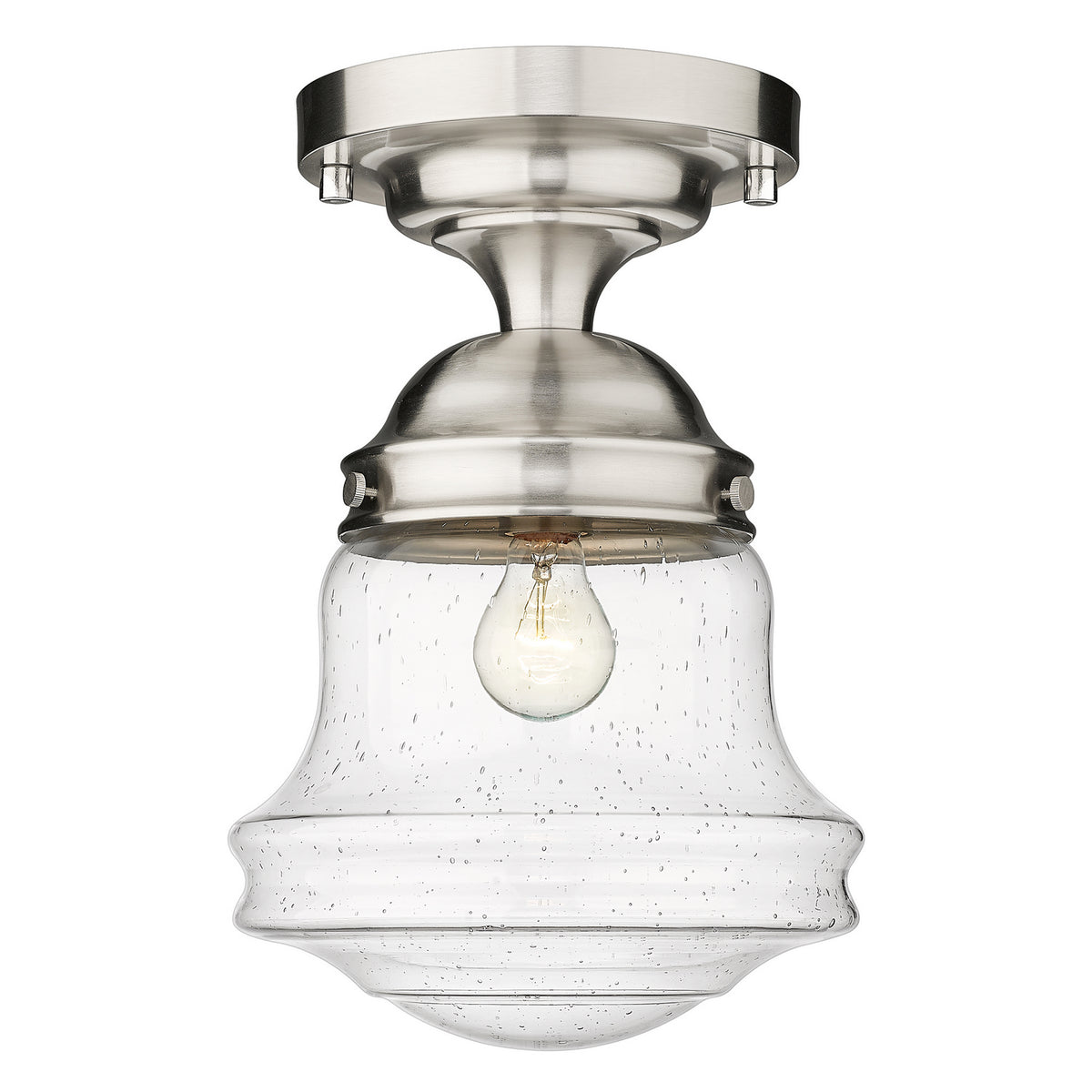 Semi-plafonnier Vaughn Nickel brossé, Grené transparent, 10 1/2" – Z-Lite