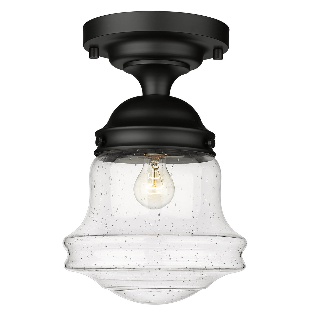 Semi-plafonnier Vaughn Noir mat, Grené transparent, 10 1/2" – Z-Lite