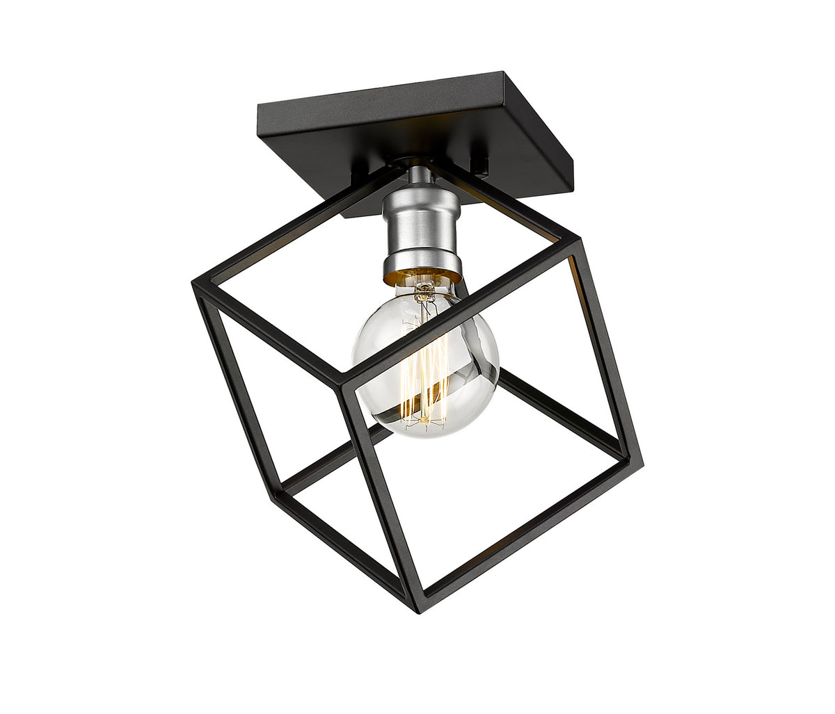 Plafonnier Vertical Noir mat + Nickel brossé – Z-Lite