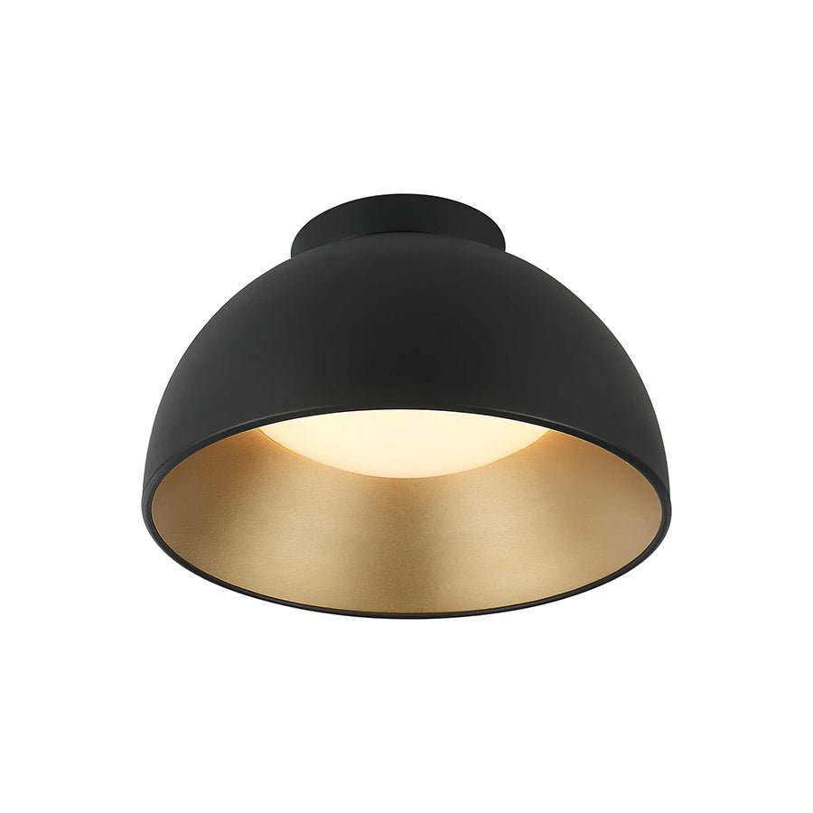 Plafonnier Zenith - Noir mat et or 11 7/8" by Matteo Lighting | Luminaires & cie