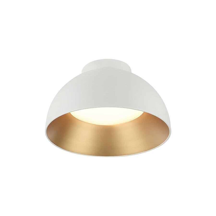Plafonnier Zenith - Blanc mat et or 15 3/4" by Matteo Lighting | Luminaires & cie