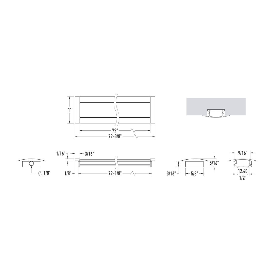 Profilé DEL Formlink Noir, 1" – vue 2