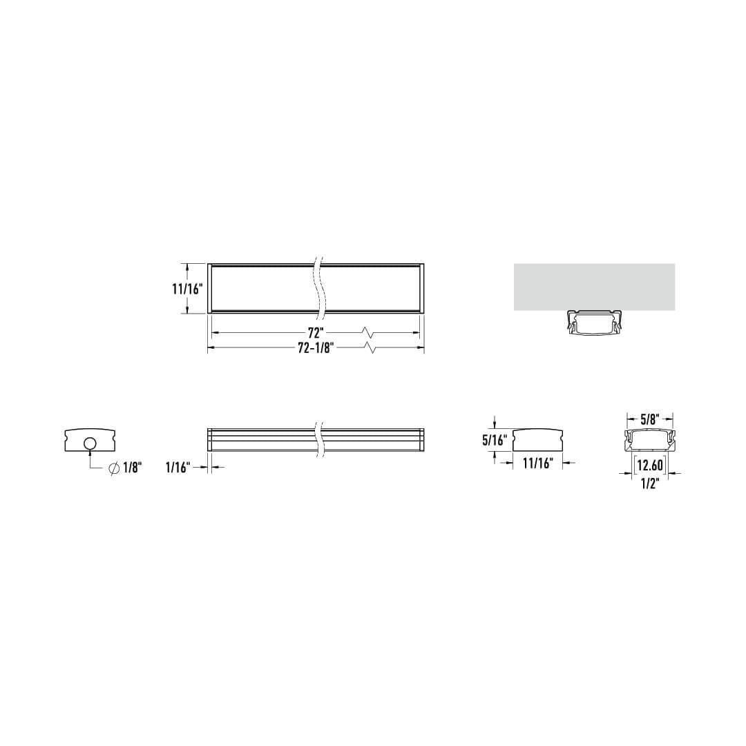 Profilé DEL Formlink Noir, 3/4" – vue 2