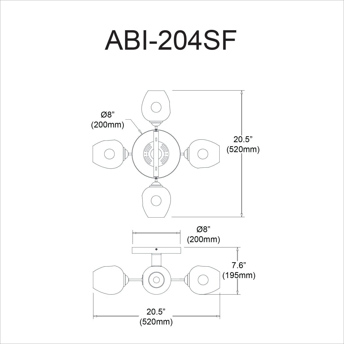 Semi - plafonnier Abii - Laiton vintage Clair by Dainolite | Luminaires & cie