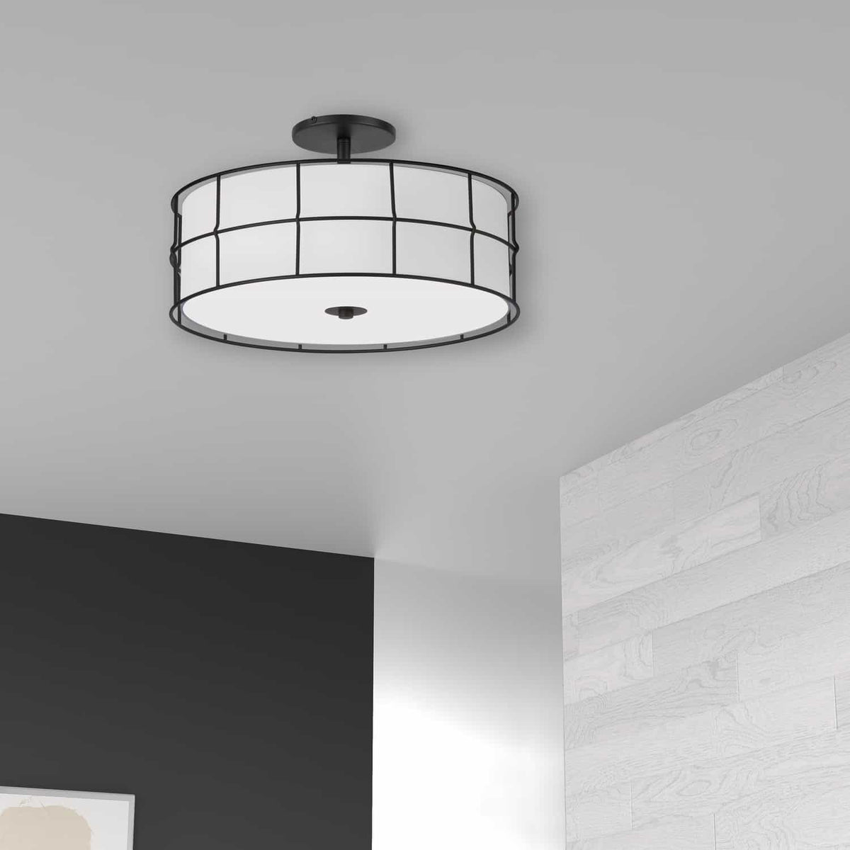 Semi-plafonnier Alcala Noir / Noir mat – vue 2