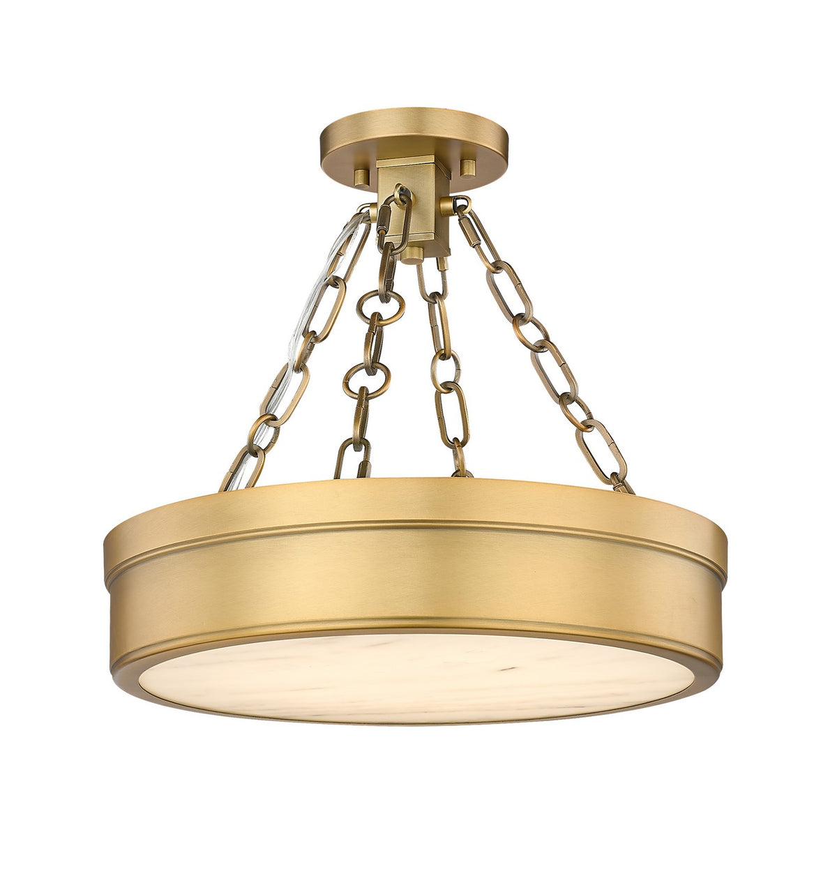Semi-plafonnier Anders Laiton frotté, 15" – Z-Lite
