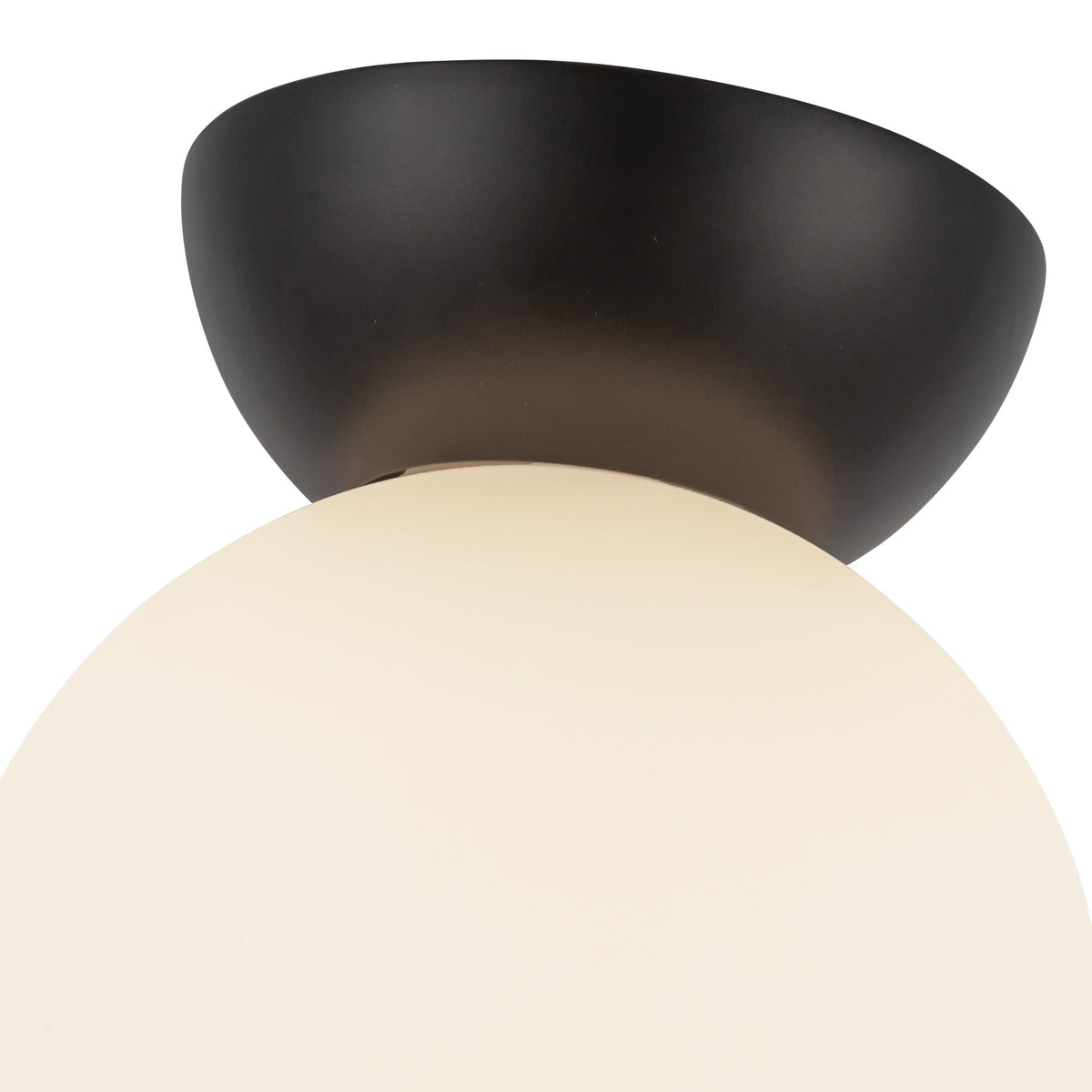 Plafonnier Arcadia Noir, Verre opale mat, 6" – vue 4