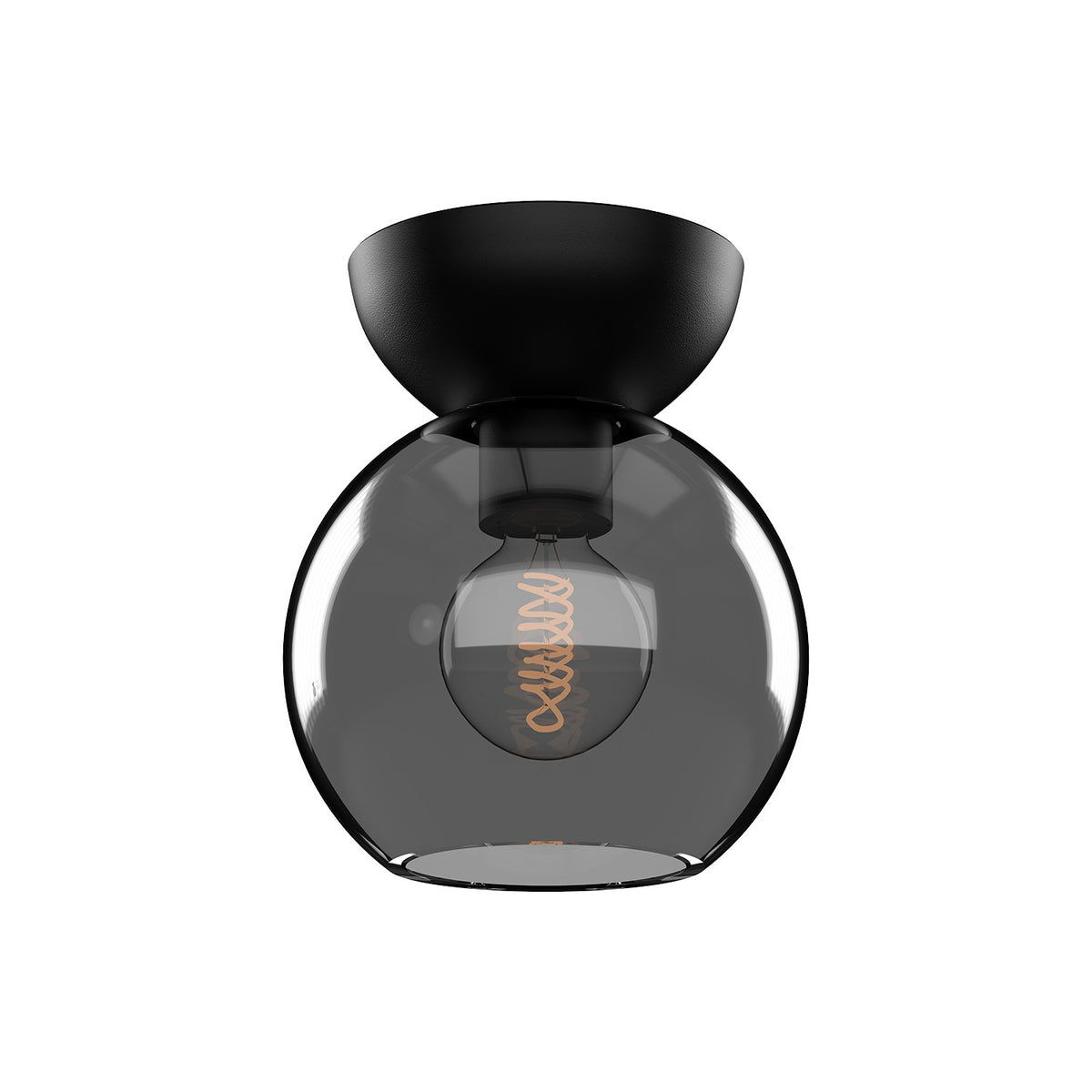 Plafonnier Arcadia Noir, Verre fumé, 6" – Kuzco Lighting