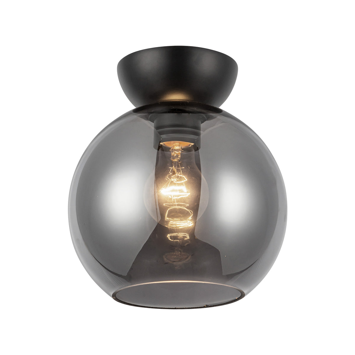 Plafonnier Arcadia Noir, Verre fumé, 7 7/8" – vue 2