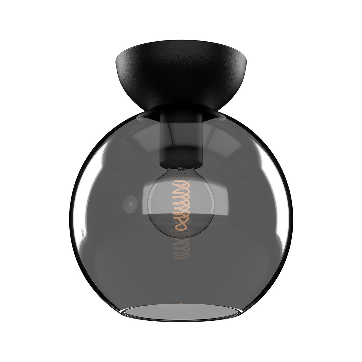 Plafonnier Arcadia Noir, Verre fumé, 7 7/8" – Kuzco Lighting
