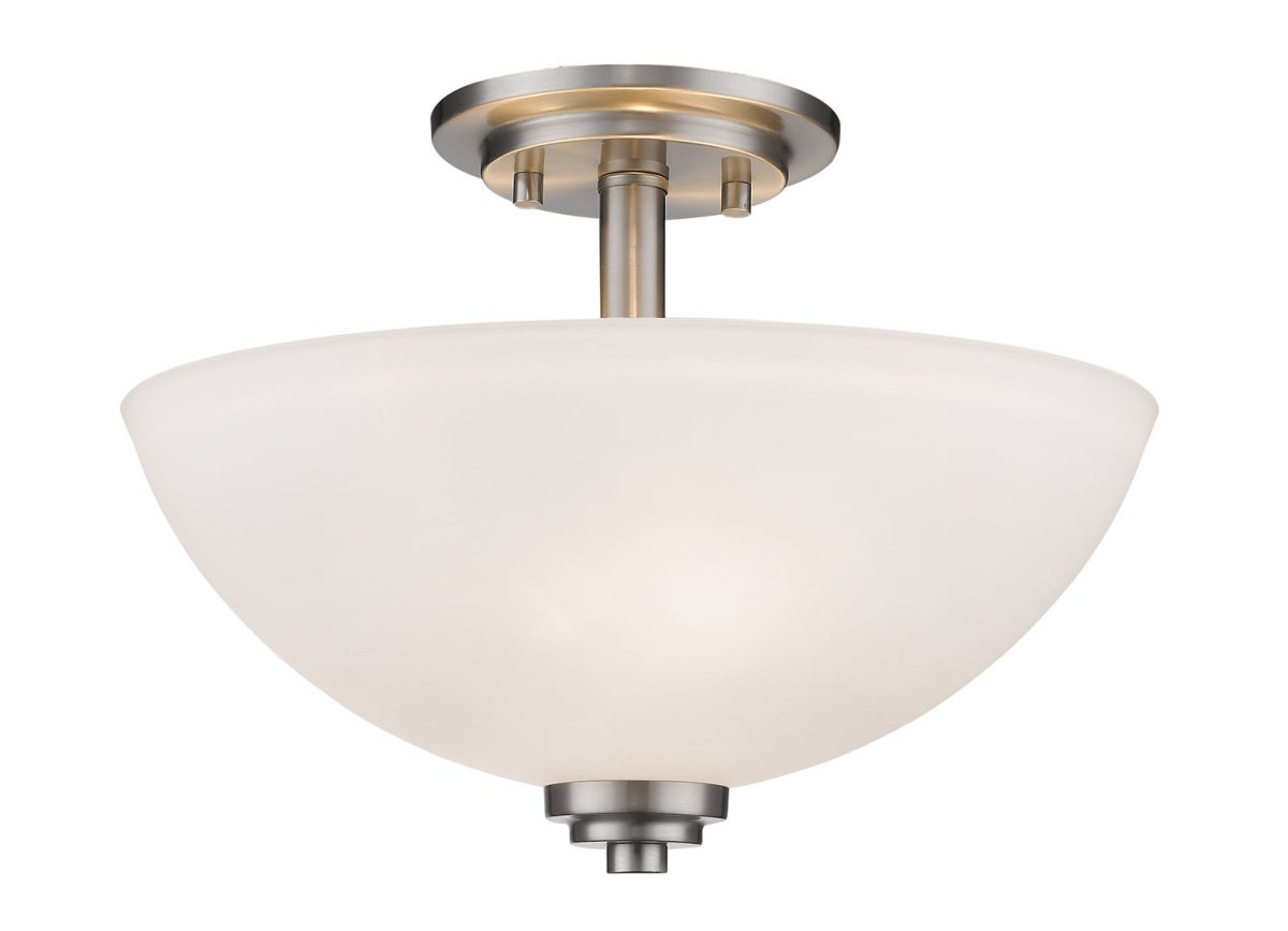 Semi-plafonnier Ashton - Nickel brossé Opale mate by Z-Lite | Luminaires & cie