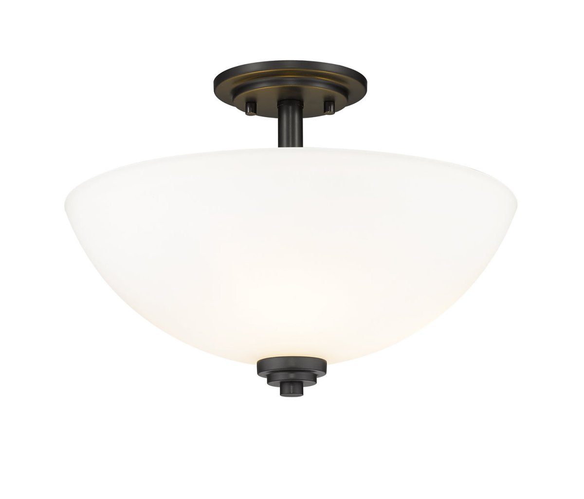 Semi-plafonnier Ashton - Noir mat Opale mate by Z-Lite | Luminaires & cie