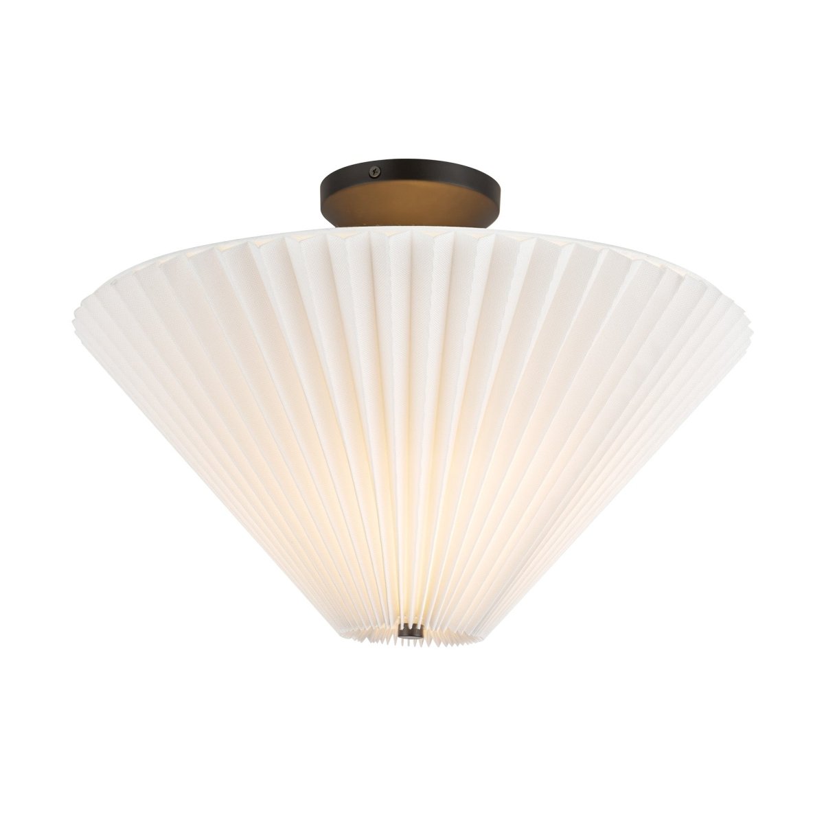 Semi - plafonnier Bridgette - Noir mat / plié blanc by Alora Lighting | Luminaires & cie