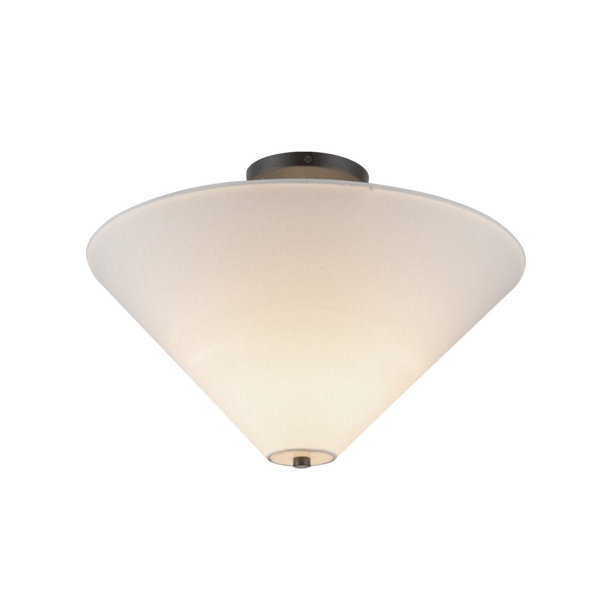 Semi - plafonnier Bridgette - Lin noir / blanc mat by Alora Lighting | Luminaires & cie