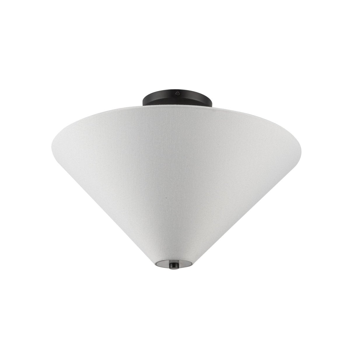 Semi - plafonnier Bridgette - Lin noir / blanc mat by Alora Lighting | Luminaires & cie