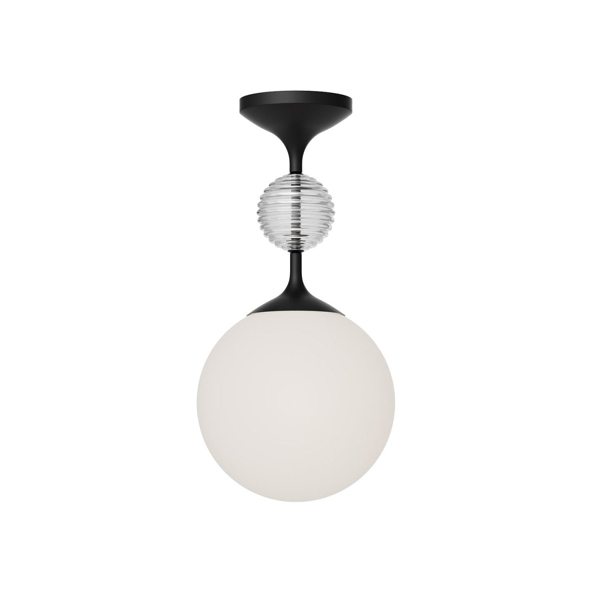 Semi - plafonnier Celia - Verre noir / opale mat by Alora Lighting | Luminaires & cie