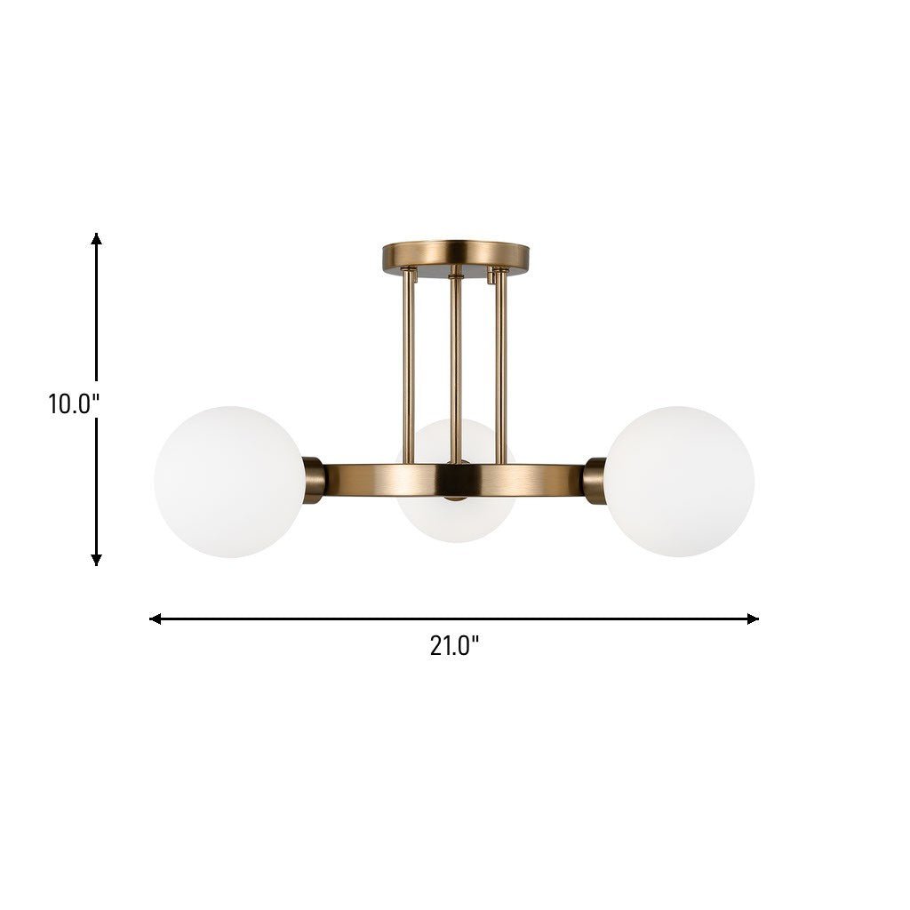 Semi-plafonnier Clybourn - Laiton satiné by Visual Comfort Studio | Luminaires & cie