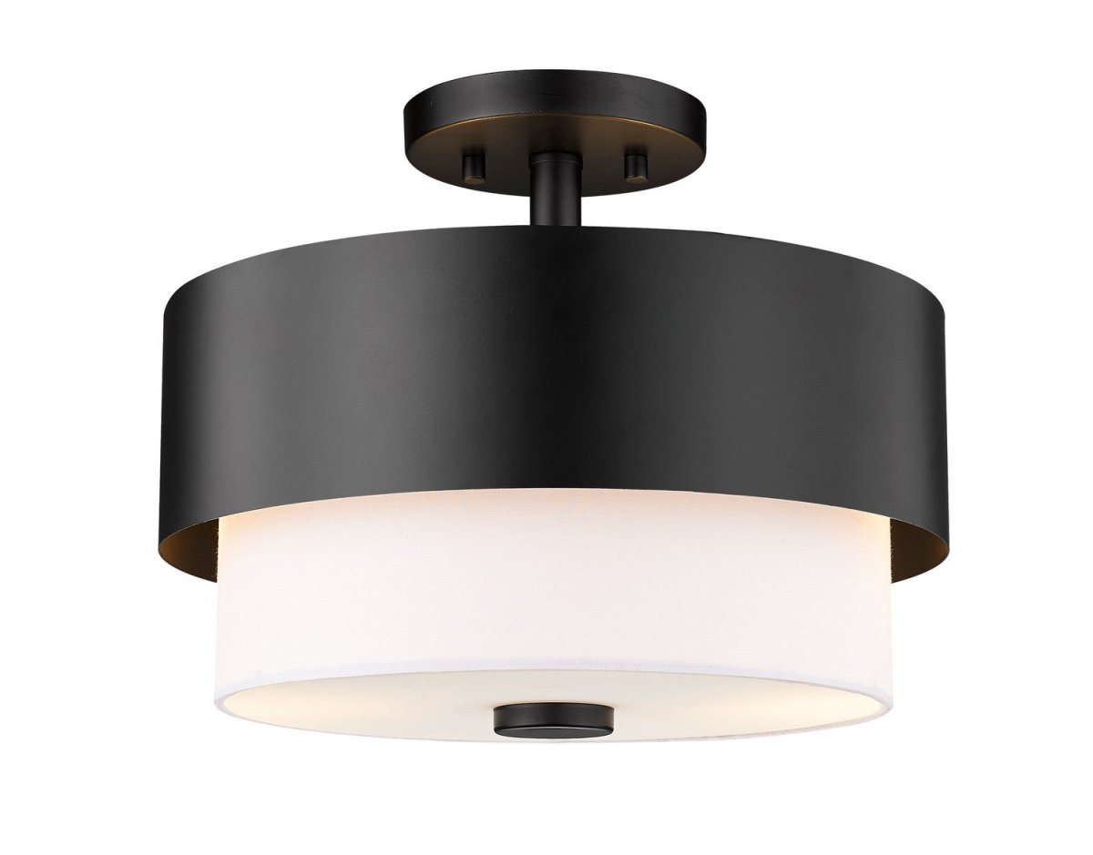 Semi-plafonnier Counterpoint - Noir mat 13" by Z-Lite | Luminaires & cie
