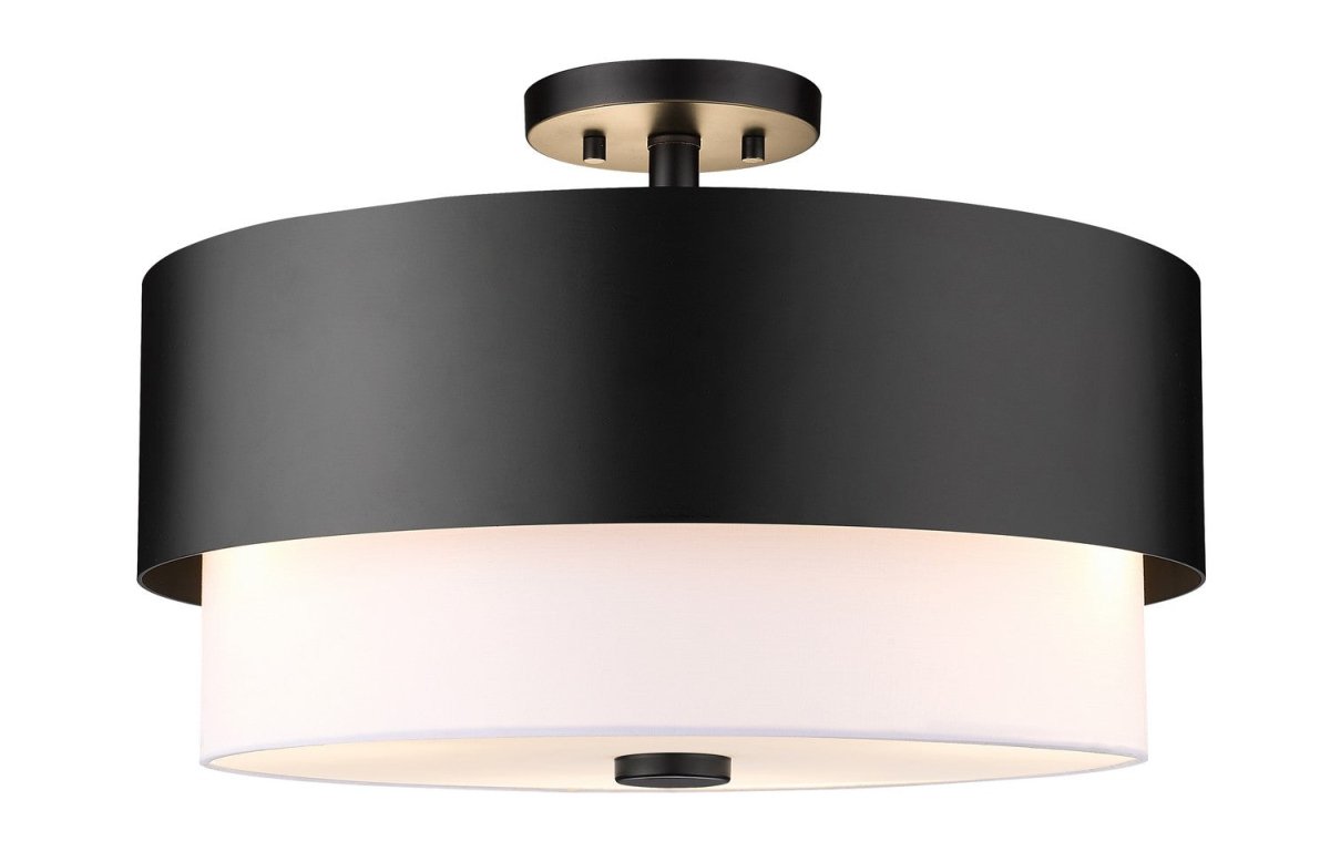 Semi-plafonnier Counterpoint - Noir mat 18" by Z-Lite | Luminaires & cie