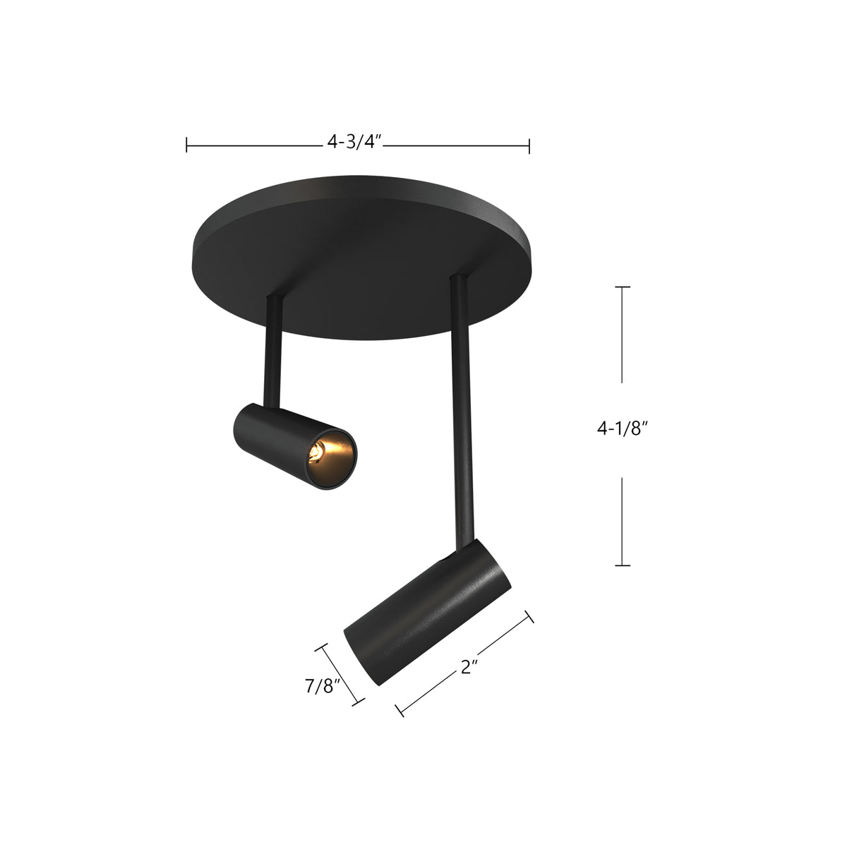 Tête de rail Downey Noir, 4 3/8", 5 3/4" – vue 4