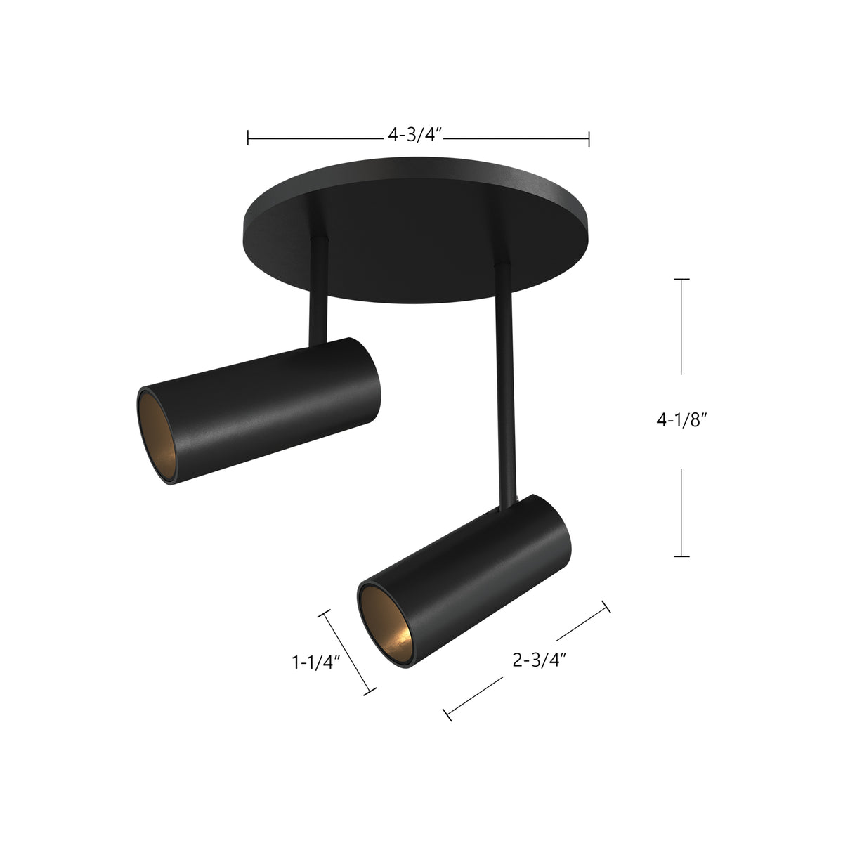 Tête de rail Downey Noir, 4 3/8", 6 1/4" – vue 4
