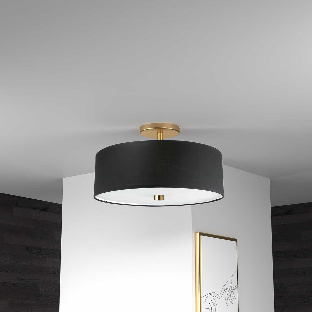 Semi-plafonnier Everly Noir / Laiton vieilli – vue 2