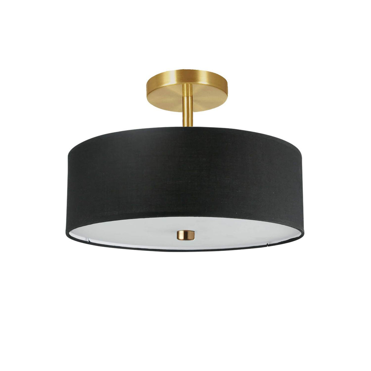 Semi-plafonnier Everly Noir / Laiton vieilli – Dainolite