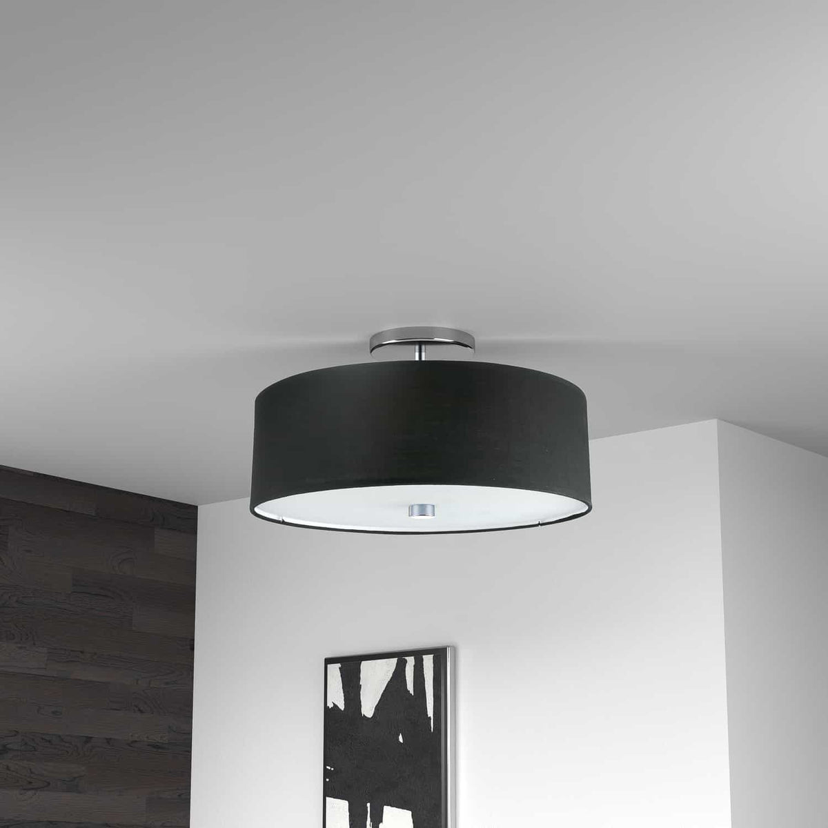 Semi-plafonnier Everly Noir / Chrome poli – vue 2